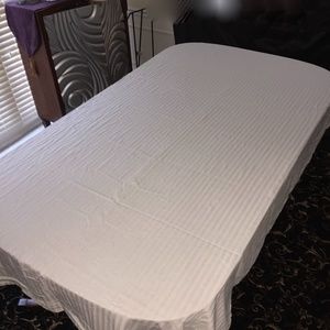 Tablecloth in Ivory with Ivory Stripes 60”x102”